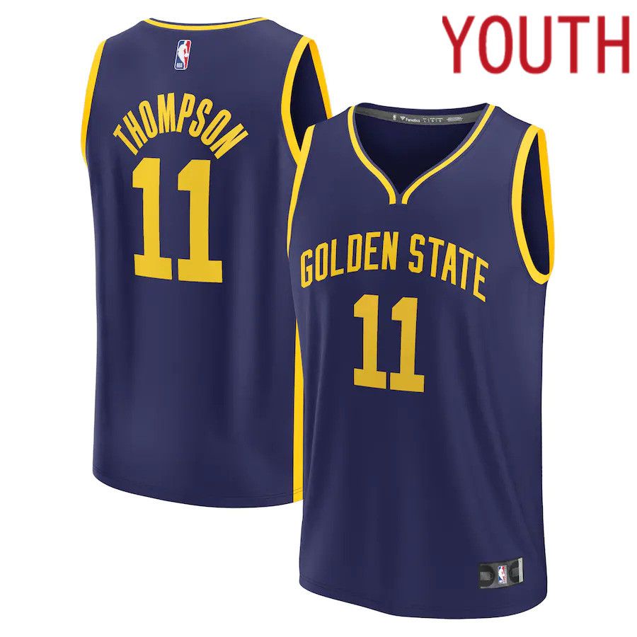 Youth Golden State Warriors #11 Klay Thompson Fanatics Branded Navy Statement Edition 2022-23 Fast Break Player NBA Jersey